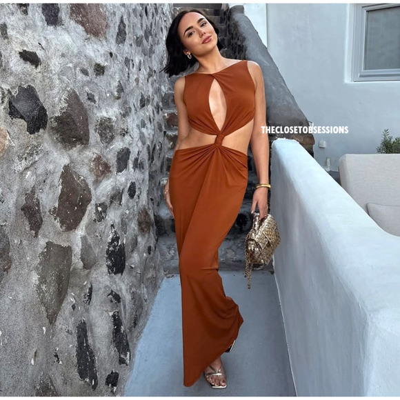 ZARA BLOGGER FAVE!!! Long Dress with Front Knot NWT - Picture 11 of 16